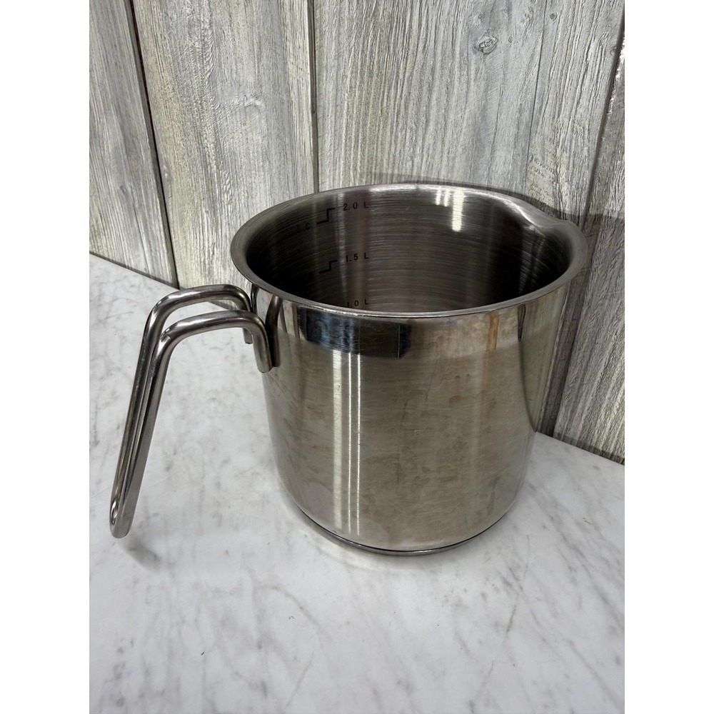 Epicure Stainless Steel 2.0L 8 Cup Measuring Pitcher Saucepan with Pour Spout